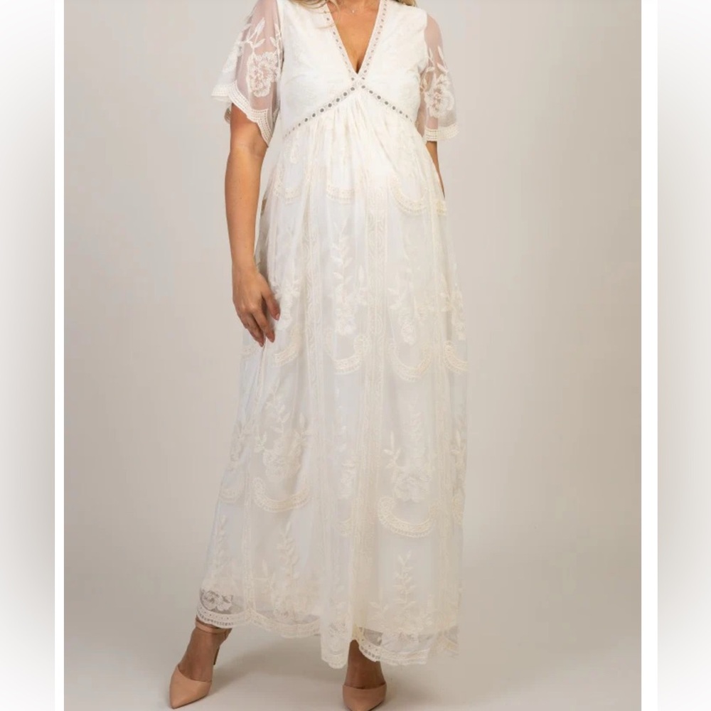 Pinkblush Maternity Lace Overlay Dress